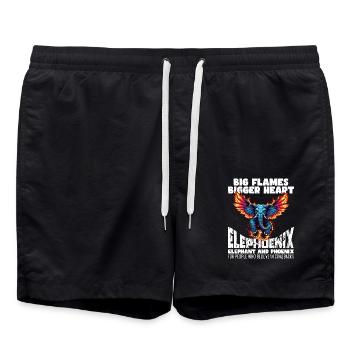 GRANDES FLAMMES, PLUS GRAND CŒUR - ELEPHOENIX - Short de bain - noir - Devant - AI Model Male 185 light (185cm)