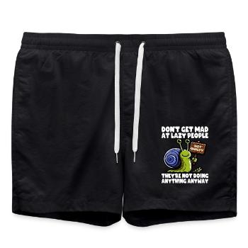 NE VOUS FÂCHEZ PAS CONTRE LES PARESSEUX, ILS NE FONT RIEN - Short de bain - noir - Devant - AI Model Male 185 light (185cm)
