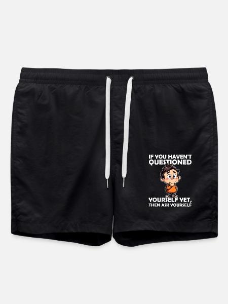HVIS DU IKKE HAR SPURGT DIG SELV ENDNU, SÅ SPØRG DIG SELV - Badeshorts - sort