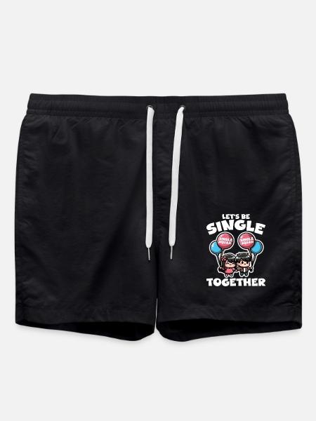 LET'S BE SINGLE TOGETHER - GIFT - Swim Trunks - black