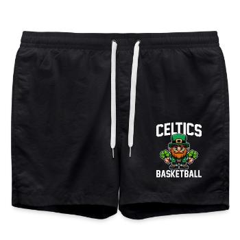 CELTICS BASKETBALL - BASKETBALL - Swim Trunks - black - Front - AI Model Male 185 light (185cm)