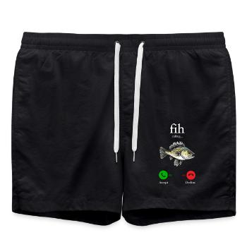 Funny Fih Fish Meme Fish Fih Funny Misspelled Fish - Short de bain - noir - Devant - AI Model Male 185 light (185cm)