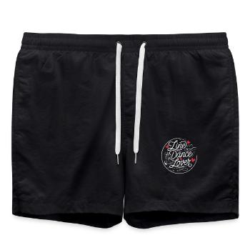 Line Dance Design for Dancers and Dance Group - Swim Trunks - black - Front - AI Model Male 185 light (185cm)