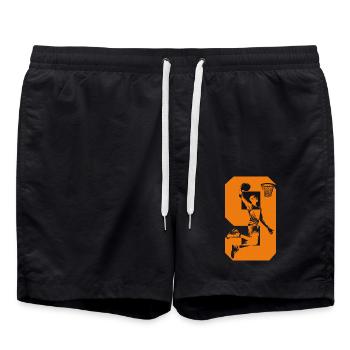 NUMBER 9 BASKETBALL 9TH BIRTHDAY - Swim Trunks - black - Front - AI Model Male 185 light (185cm)