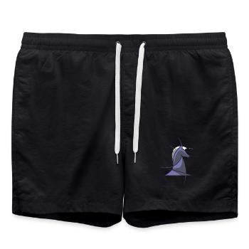 Chess Horse Modern – Abstract Chess Design - Swim Trunks - black - Front - AI Model Male 185 light (185cm)