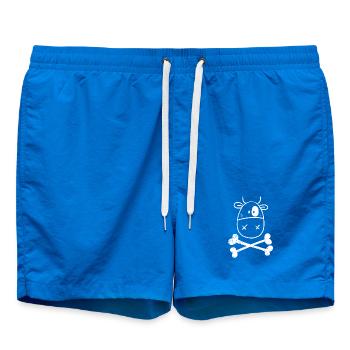 Vache de pirate je bœuf je cadeau de bande dessinée de drapeau de pirate - Short de bain - cobalt blue - Devant