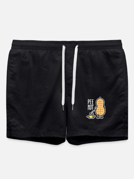 Sjov PEE-NUT Nut Peanut Peeing Pun Pun - Badeshorts - sort