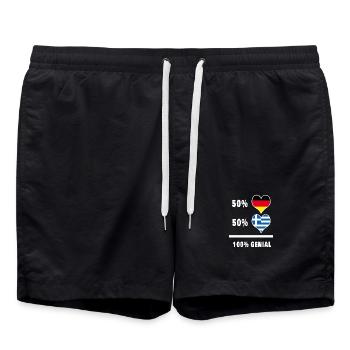 Deutschland und Griechenland Genial / Geschenk - Badeshorts - Schwarz - Vorne - AI Model Male 185 light (185cm)