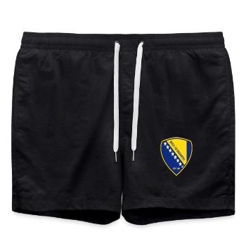Conception des armoiries de la Bosnie - Short de bain - noir - Devant - AI Model Male 185 light (185cm)