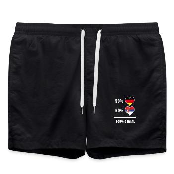 Deutschland und Serbien Genial / Geschenk - Badeshorts - Schwarz - Vorne - AI Model Male 185 light (185cm)