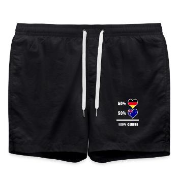 Germany and Australia brilliant / gift - Swim Trunks - black - Front - AI Model Male 185 light (185cm)
