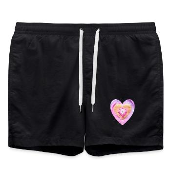 Kleines LotusHerz - Sonja Ariel von Staden - Badeshorts - Schwarz - Vorne - AI Model Male 185 light (185cm)