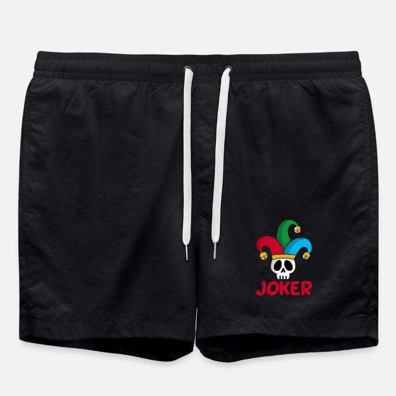 Joker und Schädel - Badeshorts - Schwarz
