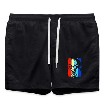 Bmx Bicycle Colorful | | de vélo Bmx rétro Vélo old school - Short de bain - noir - Devant - AI Model Male 185 light (185cm)