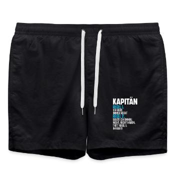 Kapitän Boot Schiff Segeln Segler Segelboot - Badeshorts - Schwarz - Vorne - AI Model Male 185 light (185cm)