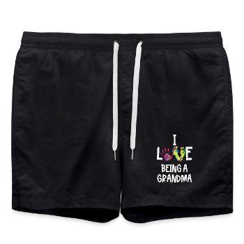 Statement Retirement Old Woman Grandmother Grandma - Swim Trunks - black - Front - AI Model Male 185 light (185cm)