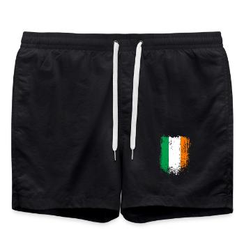 Irische Trikolore Flagge - Badeshorts - Schwarz - Vorne - AI Model Male 185 light (185cm)