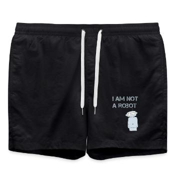 i am not a robot - Badeshorts - Schwarz - Vorne - AI Model Male 185 light (185cm)