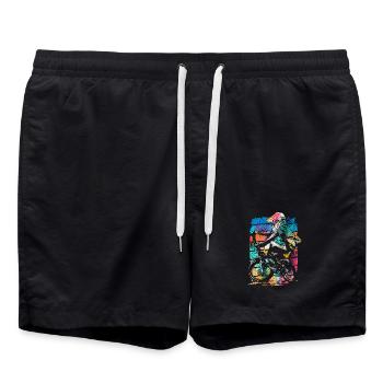 Retro Bmx Racing Coloré - Vélo Bmx Coloré - Bmx - Short de bain - noir - Devant - AI Model Male 185 light (185cm)