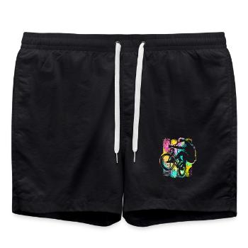 Buntes Bmx Bike - Bmx Fahrrad - Bmx Freestyle - Badeshorts - Schwarz - Vorne - AI Model Male 185 light (185cm)