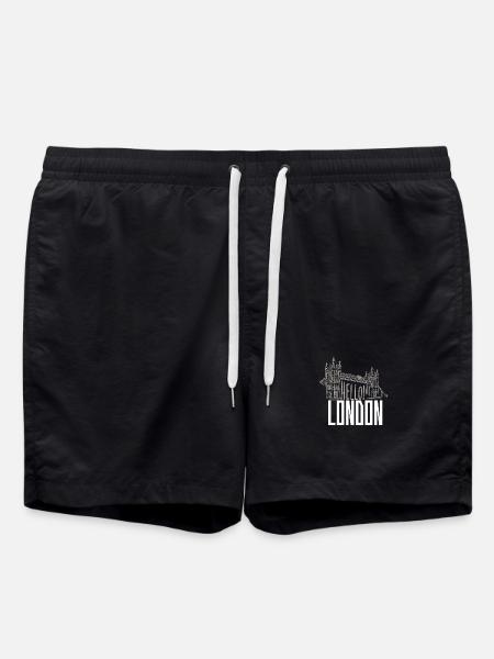 Hello London: Tower Bridge Silhouette - Swim Trunks - black