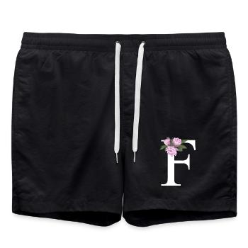 F - Badeshorts - Schwarz - Vorne - AI Model Male 185 light (185cm)