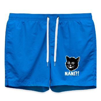 Manga Cat Anime Saying Comic Cartoon Japan - Swim Trunks - cobalt blue - Front
