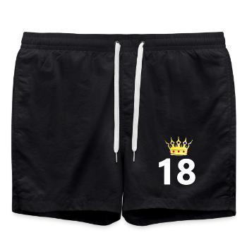 für alle, 18 geschenkidee - Badeshorts - Schwarz - Vorne - AI Model Male 185 light (185cm)