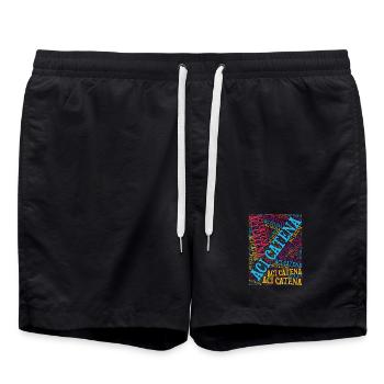 Sicilia t-shirt Aci Catena word cloud t-shirt - Swim Trunks - black - Front - AI Model Male 185 light (185cm)