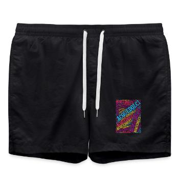 t-shirt Sicilia Acquedolci t-shirt word cloud t-shirt - Short de bain - noir - Devant - AI Model Male 185 light (185cm)