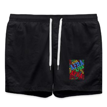 t-shirt Afra word cloud t-shirt gift idea t-shirt - Swim Trunks - black - Front - AI Model Male 185 light (185cm)