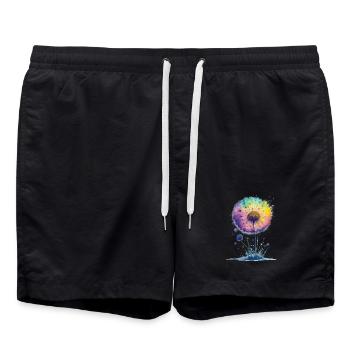Blume - Badeshorts - Schwarz - Vorne - AI Model Male 185 light (185cm)
