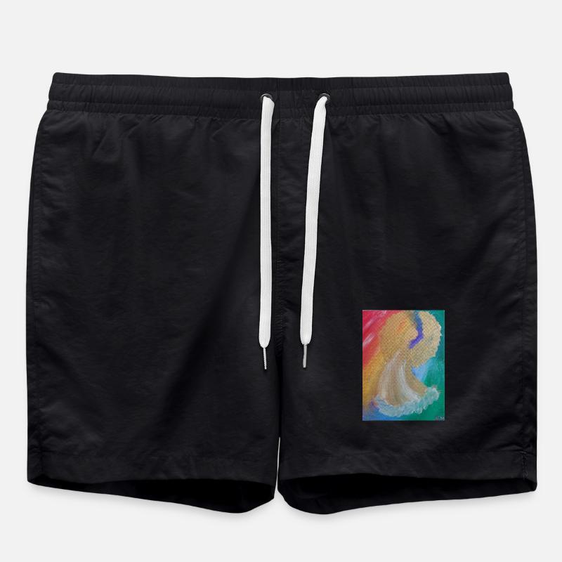 Regenbogenengel - Engel des Einklangs - Engelbild - Badeshorts - Schwarz