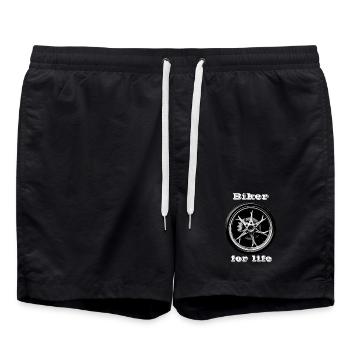 Biker for Life blanc - Short de bain - noir - Devant - AI Model Male 185 light (185cm)