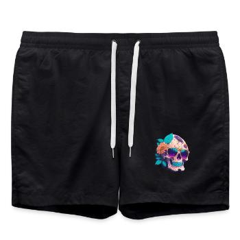 Totenkopf - Badeshorts - Schwarz - Vorne - AI Model Male 185 light (185cm)