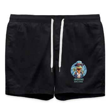 Dinosaures, T-Rex - Short de bain - noir - Devant - AI Model Male 185 light (185cm)