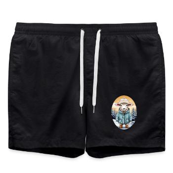 Süßes Schaf - Badeshorts - Schwarz - Vorne - AI Model Male 185 light (185cm)