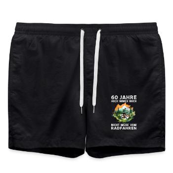 Fahrradfahrer Radfahrer 60 Geburtstag Spruch - Badeshorts - Schwarz - Vorne - AI Model Male 185 light (185cm)