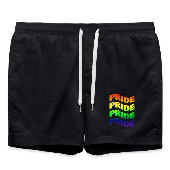 T-Shirt Gay Pride Wave Effect LGBT Geschenkidee - Badeshorts - Schwarz - Vorne - AI Model Male 185 light (185cm)