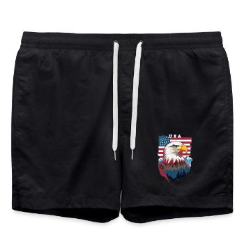 Bald eagle - Swim Trunks - black - Front - AI Model Male 185 light (185cm)