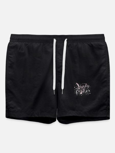 Easter greeting with floral lettering - Swim Trunks - black