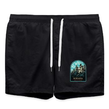 Entdecken Sie das Geheimnis von Schloss Bran - Badeshorts - Schwarz - Vorne - AI Model Male 185 light (185cm)