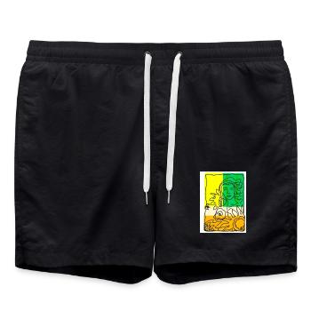EC Flowers I Wife I Holiday I Gift I Mother's Day - Swim Trunks - black - Front - AI Model Male 185 light (185cm)
