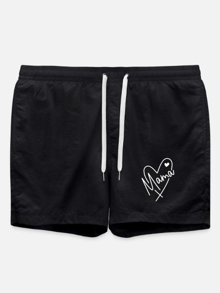 Mama Herz - Badeshorts - Schwarz