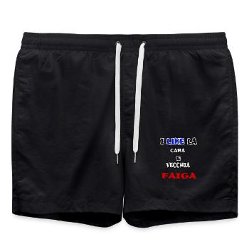 belle chemise CARA E VECCHIA FAIGA jerry calà - Short de bain - noir - Devant - AI Model Male 185 light (185cm)