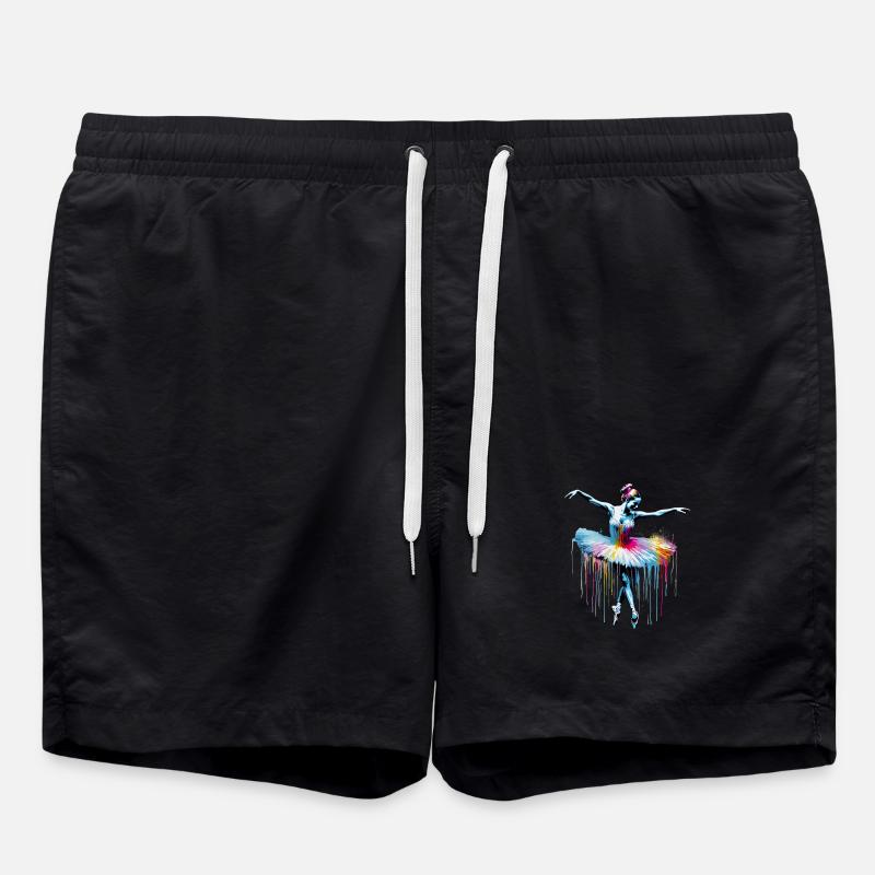 Ballet dancer with tutu - Swim Trunks - black