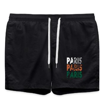 Tennis Shirt Paris Turnier Design Hoodie - Badeshorts - Schwarz - Vorne - AI Model Male 185 light (185cm)