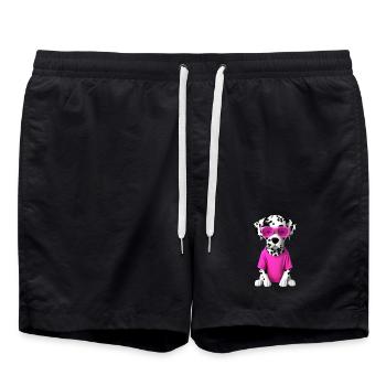 Les Dalmatiens en rose - Short de bain - noir - Devant - AI Model Male 185 light (185cm)