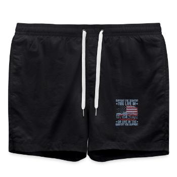 Support The Country You Live In The Country You - Swim Trunks - black - Front - AI Model Male 185 light (185cm)