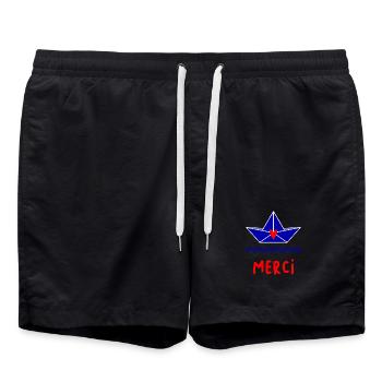 THANK YOU. MISTRESS. MASTER - Swim Trunks - black - Front - AI Model Male 185 light (185cm)